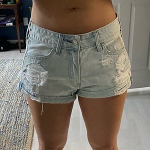 Abercrombie and fitch low rise denim shorts
